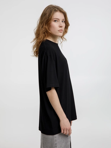 Футболка оверсайз унисекс Lavinia, черная Футболка оверсайз унисекс Lavinia, черная