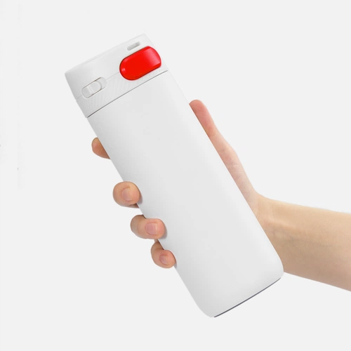 Термостакан X1 с цветной кнопкой, белый с красным Термостакан X1 с цветной кнопкой, белый с красным