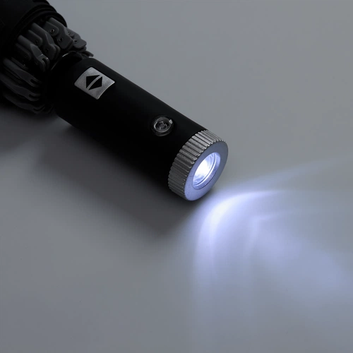 Зонт обратного сложения Norsken с фонариком, черный Зонт обратного сложения Norsken с фонариком, черный