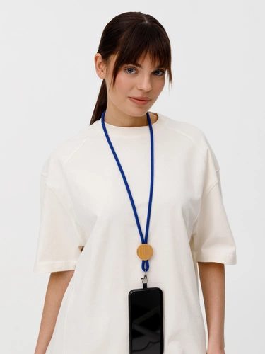 Шнурок для бейджа Tube Wood, синий Шнурок для бейджа Tube Wood, синий