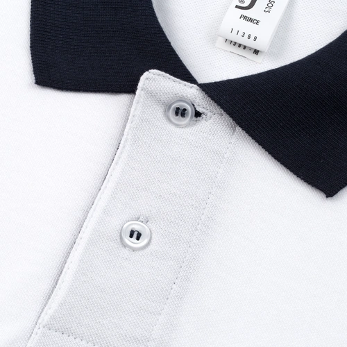 Рубашка поло Prince 190, белая с темно-синим Рубашка поло Prince 190, белая с темно-синим