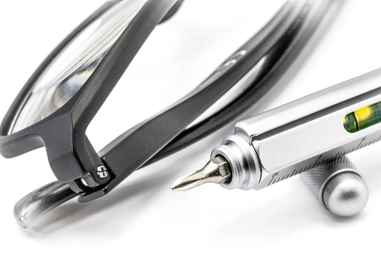 Ручка шариковая Construction, мультиинструмент, серебристая Ручка шариковая Construction, мультиинструмент, серебристая