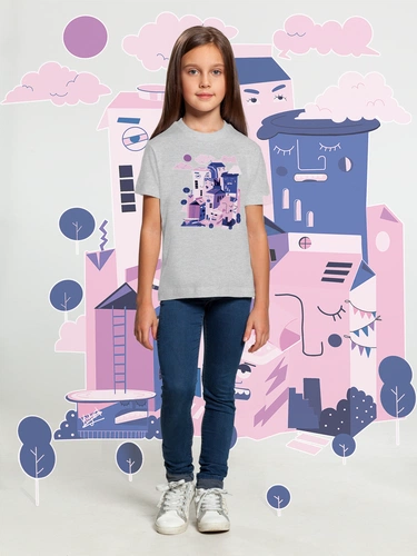 Футболка детская «Йогуртбург», светлый меланж Футболка детская «Йогуртбург», светлый меланж