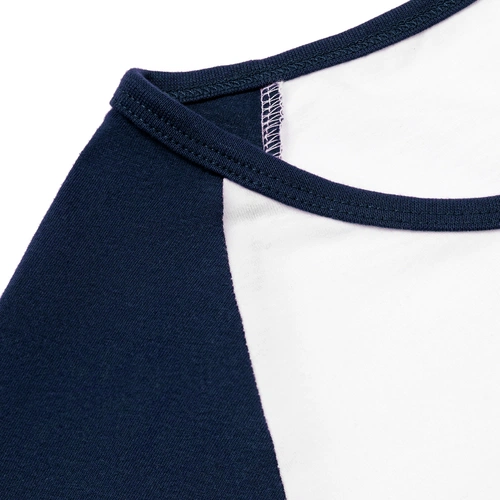 Футболка женская с длинным рукавом Milky Lsl, белая с темно-синим Футболка женская с длинным рукавом Milky Lsl, белая с темно-синим