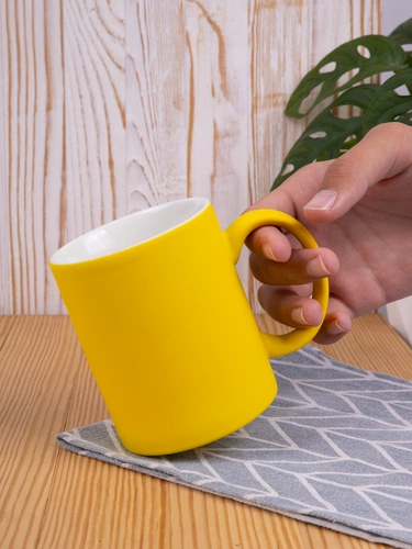Кружка Promo Soft с покрытием софт-тач, желтая Кружка Promo Soft с покрытием софт-тач, желтая