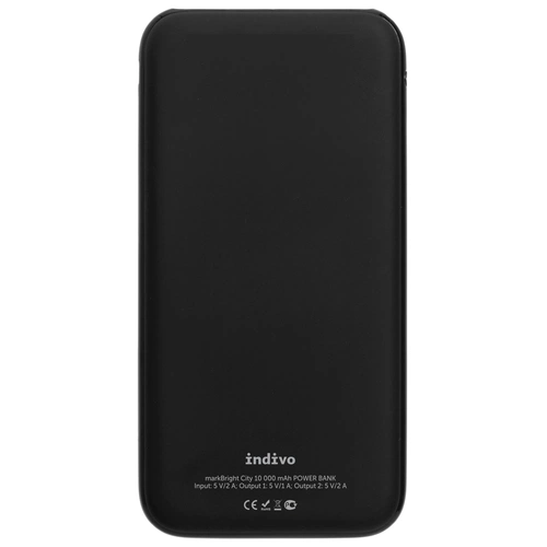 Аккумулятор с подсветкой markBright City, 10000 мАч, черный Аккумулятор с подсветкой markBright City, 10000 мАч, черный