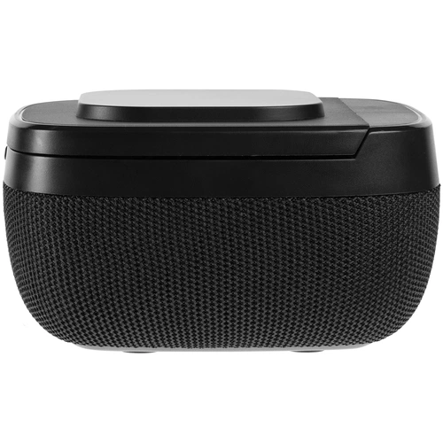 Колонка с беспроводной зарядкой Esca и подсветкой логотипа, черная Колонка с беспроводной зарядкой Esca и подсветкой логотипа, черная