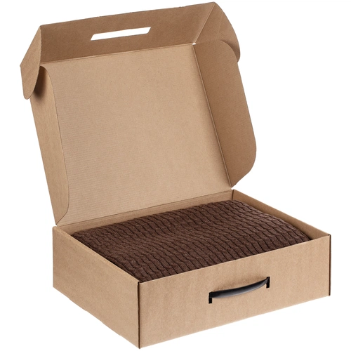 Коробка самосборная Light Case, крафт, с черной ручкой Коробка самосборная Light Case, крафт, с черной ручкой