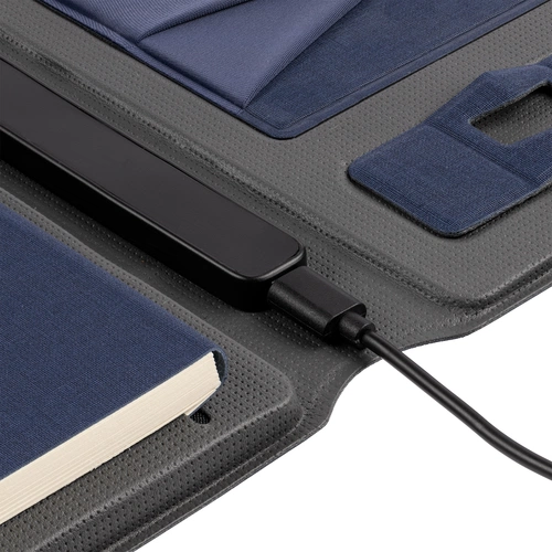 Органайзер с блокнотом и аккумулятором Oiro, синий Органайзер с блокнотом и аккумулятором Oiro, синий