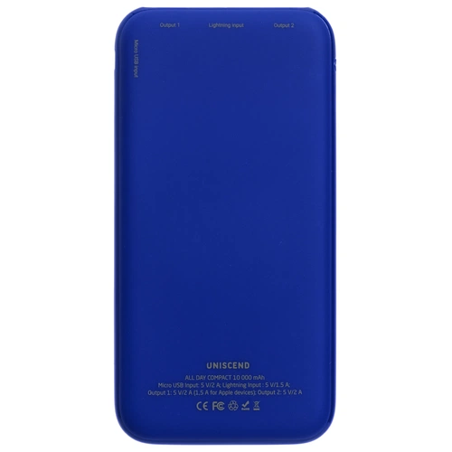 Внешний аккумулятор Uniscend All Day Compact 10000 мАч, синий Внешний аккумулятор Uniscend All Day Compact 10000 мАч, синий