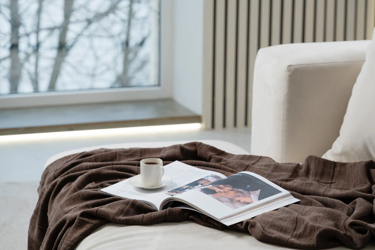 Плед Pleat, молочно-белый Плед Pleat, молочно-белый