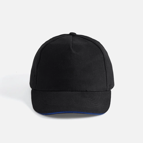 Бейсболка Long Beach, черная с ярко-синим Бейсболка Long Beach, черная с ярко-синим