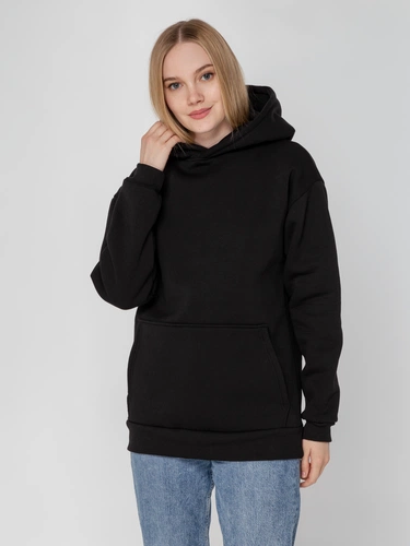 Худи унисекс оверсайз Full Swing, черное Худи унисекс оверсайз Full Swing, черное