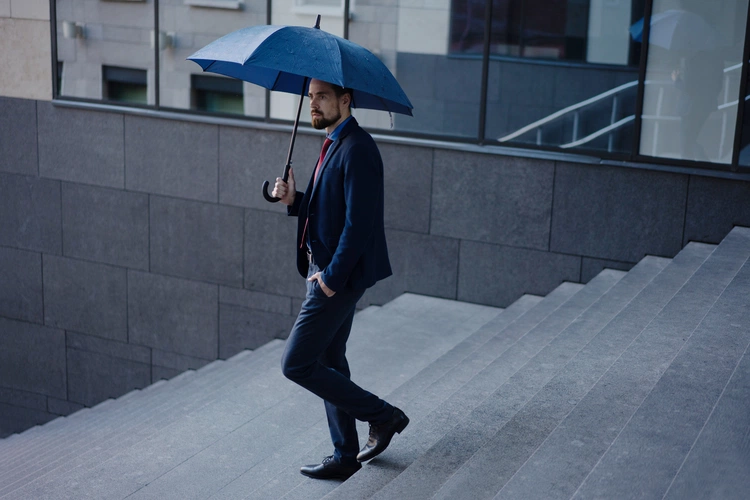 Зонт-трость Magic с проявляющимся цветочным рисунком, темно-синий Зонт-трость Magic с проявляющимся цветочным рисунком, темно-синий