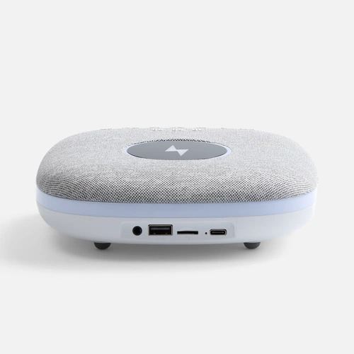 Bluetooth-колонка с беспроводной зарядкой и подсветкой Terrafonic, серая Bluetooth-колонка с беспроводной зарядкой и подсветкой Terrafonic, серая