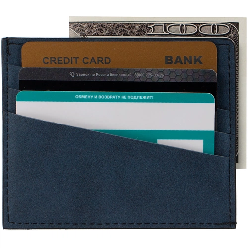 Чехол для карточек Nubuk, синий Чехол для карточек Nubuk, синий