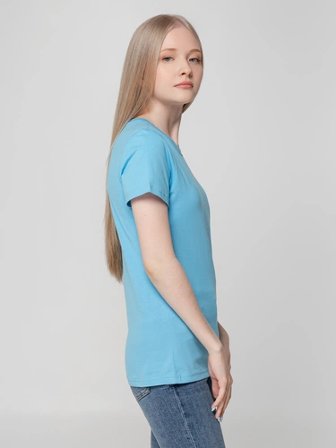 Футболка женская T-bolka Lady, голубая Футболка женская T-bolka Lady, голубая