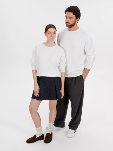 Лонгслив унисекс Siluetti Fuori, молочно-белый Лонгслив унисекс Siluetti Fuori, молочно-белый