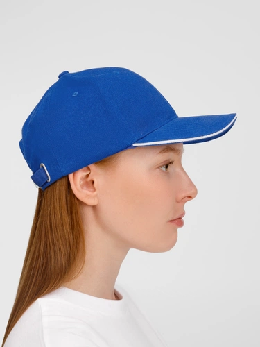 Бейсболка Buffalo, ярко-синяя с белым Бейсболка Buffalo, ярко-синяя с белым