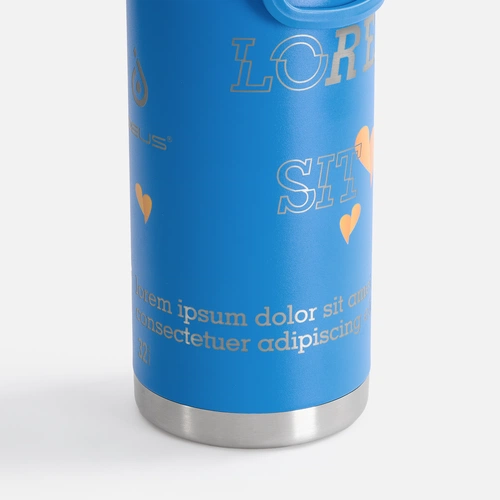 Термобутылка Fujisan XL 2.0, синяя с УФ-печатью и лазерной гравировкой Термобутылка Fujisan XL 2.0, синяя с УФ-печатью и лазерной гравировкой