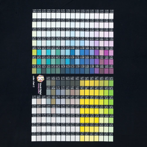 Футболка T-bolka 160 с DTG-печатью Kornit Color Сhart 2, темно-синяя Футболка T-bolka 160 с DTG-печатью Kornit Color Сhart 2, темно-синяя