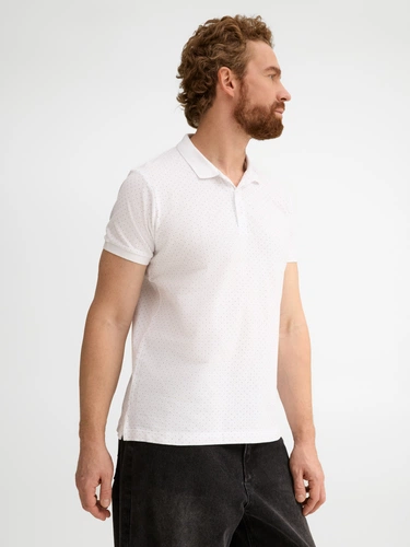 Рубашка поло мужская Brandy Men, белая с темно-синим Рубашка поло мужская Brandy Men, белая с темно-синим