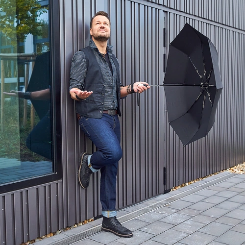Зонт складной Steel, черный Зонт складной Steel, черный