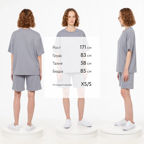 Футболка унисекс оверсайз T3, серая Футболка унисекс оверсайз T3, серая