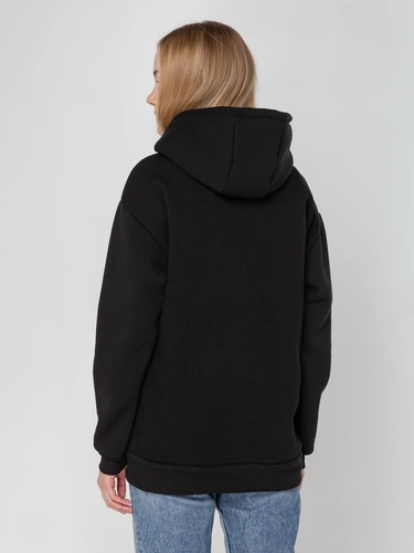 Худи унисекс оверсайз Full Swing, черное Худи унисекс оверсайз Full Swing, черное