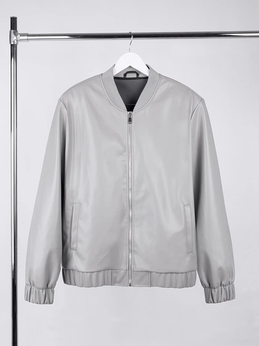 Бомбер из искусственной кожи Univer, серый Бомбер из искусственной кожи Univer, серый