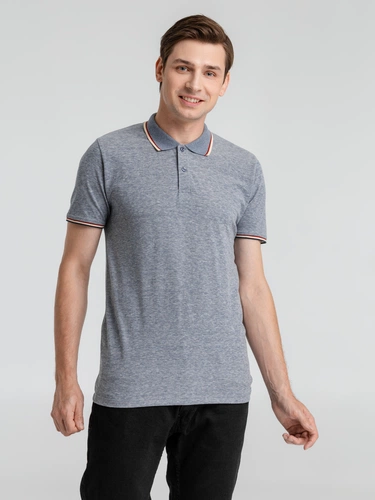 Рубашка поло мужская Paname Men, голубой меланж Рубашка поло мужская Paname Men, голубой меланж