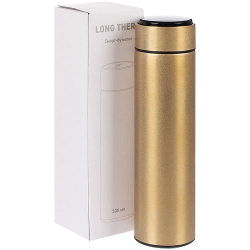 Смарт-бутылка с заменяемой батарейкой Long Therm, золотистая Смарт-бутылка с заменяемой батарейкой Long Therm, золотистая