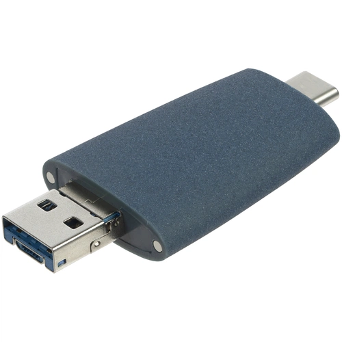 Флешка Pebble Universal, USB 3.0, серо-синяя, 32 Гб Флешка Pebble Universal, USB 3.0, серо-синяя, 32 Гб
