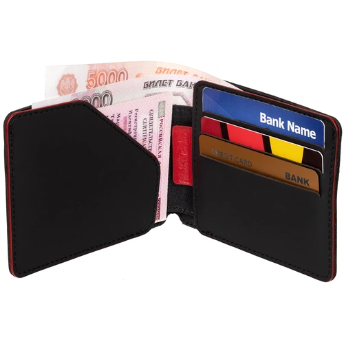 Портмоне Arrival, черное с красным Портмоне Arrival, черное с красным