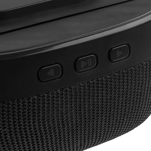 Колонка с беспроводной зарядкой Esca и подсветкой логотипа, черная Колонка с беспроводной зарядкой Esca и подсветкой логотипа, черная