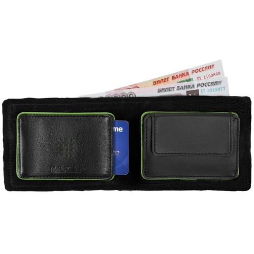 Кошелек Partinico, черный с зеленым Кошелек Partinico, черный с зеленым