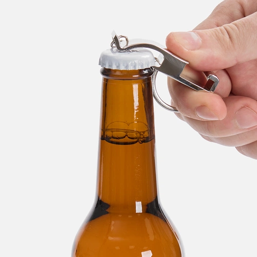 Брелок-подставка с открывалкой Virke, серебристый Брелок-подставка с открывалкой Virke, серебристый