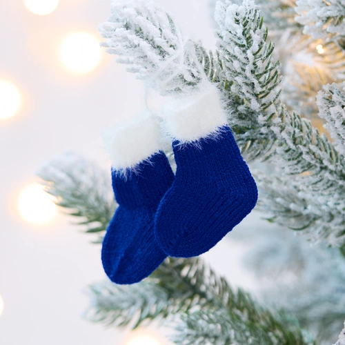 Подвеска на елку «Вьюжка», носочки, синяя Подвеска на елку «Вьюжка», носочки, синяя