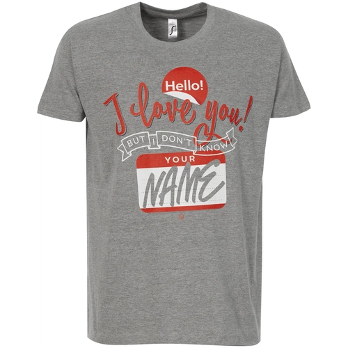 Футболка Hello! I Love You!, серый меланж Футболка Hello! I Love You!, серый меланж