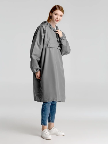 Дождевик-анорак Hard Work, серый, единый размер Дождевик-анорак Hard Work, серый, единый размер