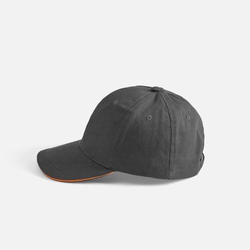 Бейсболка Buffalo, серая с оранжевым Бейсболка Buffalo, серая с оранжевым