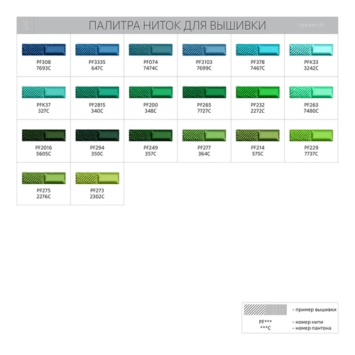 Раскладка цветов ниток для вышивки Раскладка цветов ниток для вышивки