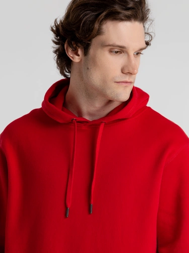 Толстовка с капюшоном унисекс King, красная Толстовка с капюшоном унисекс King, красная