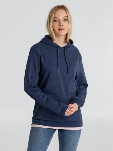 Толстовка с капюшоном унисекс Hoodie, синий меланж Толстовка с капюшоном унисекс Hoodie, синий меланж