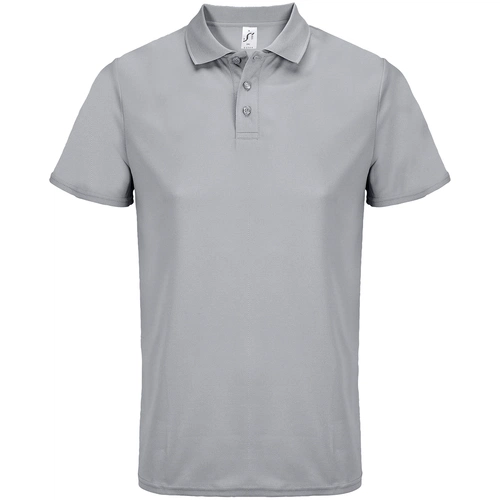 Рубашка поло унисекс Pitcher, серая Рубашка поло унисекс Pitcher, серая