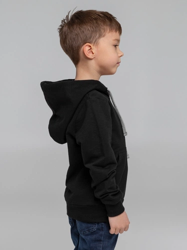 Толстовка с капюшоном детская Kirenga Kids, черная Толстовка с капюшоном детская Kirenga Kids, черная
