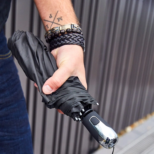 Зонт складной Steel, черный Зонт складной Steel, черный