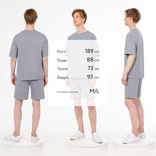 Футболка унисекс оверсайз T3, серая Футболка унисекс оверсайз T3, серая