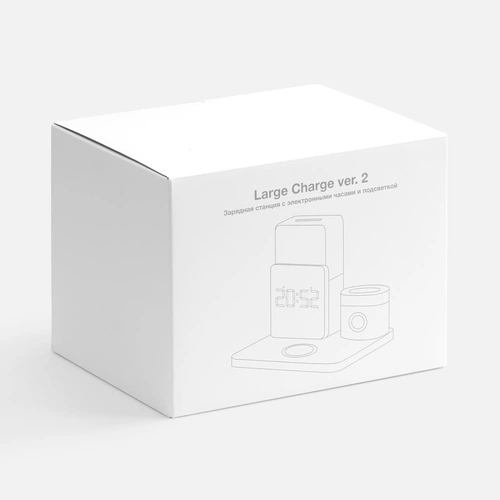 Зарядная станция с часами и подсветкой Large Charge ver.2, серая Зарядная станция с часами и подсветкой Large Charge ver.2, серая