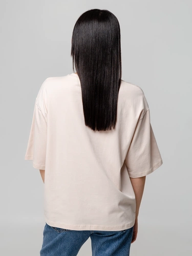 Футболка унисекс оверсайз Street Vibes, бежевая Футболка унисекс оверсайз Street Vibes, бежевая